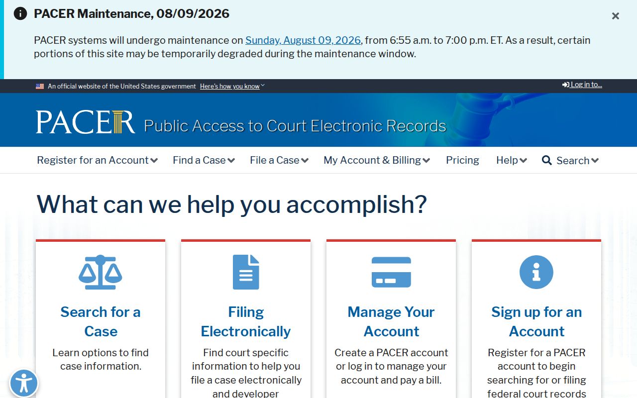 PACER federal court case search for DeKalb County related records